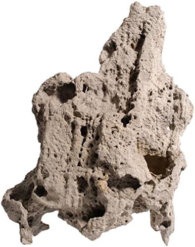 Decorative Rocks Sandblasted Aquarium Natural Rocks with Bizarre Shapes in A Neutral Grey Colour, High Calcium Content (- 120 cm Set: 7 natural rocks approx. 11 kg)