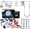 lab mouvement Ninja Warrior Obstacle Course for Kids – Backyard PlaySet – 50 feet Slackline – Gymnastics Indoor and…