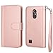 Tekcoo Compatible for LG K20 V/LG K20 Plus/LG Harmony/LG Grace/LG V5 / K10 2017 PU Leather Wallet Case, Luxury ID Credit Card Slots Holder Flip Cover [Detachable Magnetic Hard Case] -Rose Gold