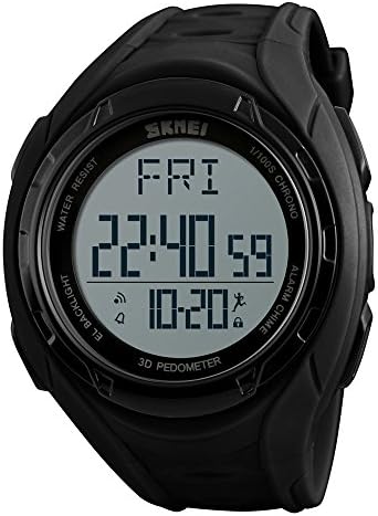 Pedometer Watch, Digital Outdoor Sports Watch for Men Women, Calories Tracker Stopwatch Countdown Military Waterproof …