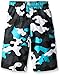 Kanu Surf Big Boys' Jetstream Quick Dry Beach Swim Trunk, Camo Black/Aqua, Small (8)