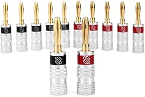Sewell Direct SW-29751-6 Silverback Banana Plugs(6 pairs/12 pieces)