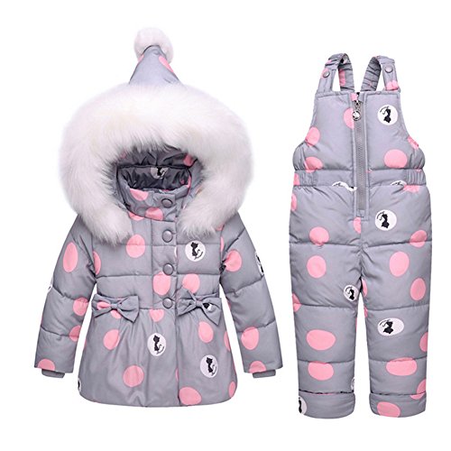 Angela&Alex Hoodied Duck Down Jackets+Pants Winter Baby Clothing Set infant Baby Girls/Boys Snow Suit for Christmas Gift