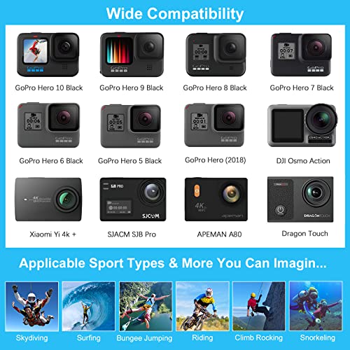 Artman Upgraded Action Camera Accessories Kit with GoPro Hero 10/9/8 Black