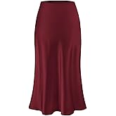 TEDDIFY Women's Leopard Silk Satin Midi Skirt Elastic High Waisted A-Line Cheetah Print Fall Long Skirts for Women 2025
