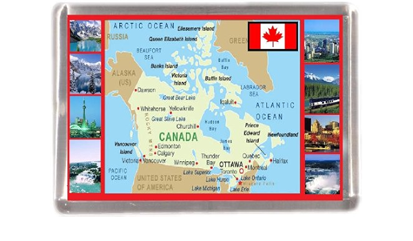 Mapa de Canadá regalo Souvenir imán para nevera : Amazon.es ...