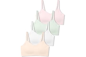 SALIA GIRL Soft Fixed Padding Training Bras for Girls, Seamless Cami Sports Bras for Teens 10-14, Adjustable Strap Design