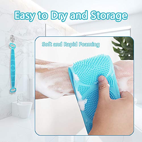 Bath Body Brush, cshare Silicone Back Scrubber for Shower for Men Women Exfoliating, Comfortable Massage Back Washer for Shower, Eco Friendly Hygienic Skin Health Washer (Green)