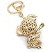 Cooplay Cute Lovely Koala Bear Animal Diamond Crystal Rhinestone Gold Crystal Keychain Charm Pendent Beautiful Accessories the Best Gift for Girl Women Purse Handbag Bag Keyrings (Purple)