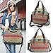 OURBAG Women Canvas Stripe Handbag Cross body Shoulder Bags Tote Satchel Messenger Bag Colorful