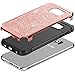 BENTOBEN Galaxy S6 Case, 2 in 1 Luxury Glitter Bling Hybrid Slim Hard PC Cover with Sparkly Shiny Faux Leather Chrome Shockproof Protective Case for Samsung Galaxy S6 G920, Rose Gold