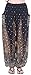 CandyHusky Elastic Waist Loose Fit Baggy Gypsy Hippie Boho Yoga Harem Pants (Black)
