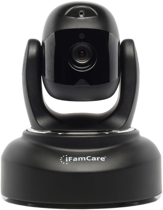 iFamCare Helmet: 1080p Full HD Wi-Fi Digital Home Video Monitor for iPhone and Android with Air Sensor, Night Vision, Built-in Laser, Black