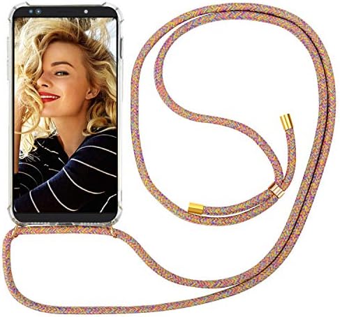 Samsung S10 Case with Lanyard, EOTW Crossbody Case Clear Transparent TPU Cell Phone Mobile Cover Holder with Neck Cord Lanyard Strap (Rainbow)