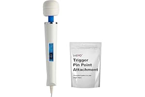 Authentic Magic Wand Original Massager - Ultra-Powerful 2-Speed Plug-in Personal Massager with Free IntiMD Pin Point Attachment