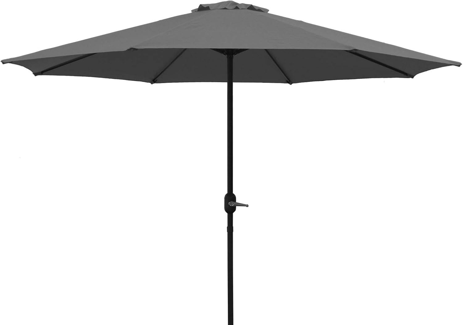 DEGAMO Marktschirm Aluminium 300cm mit Kurbel, grau, UV Schutzfaktor 50+, Material Bezug 100% Polyester, Material Untergestell Aluminium, Gewicht 6kg