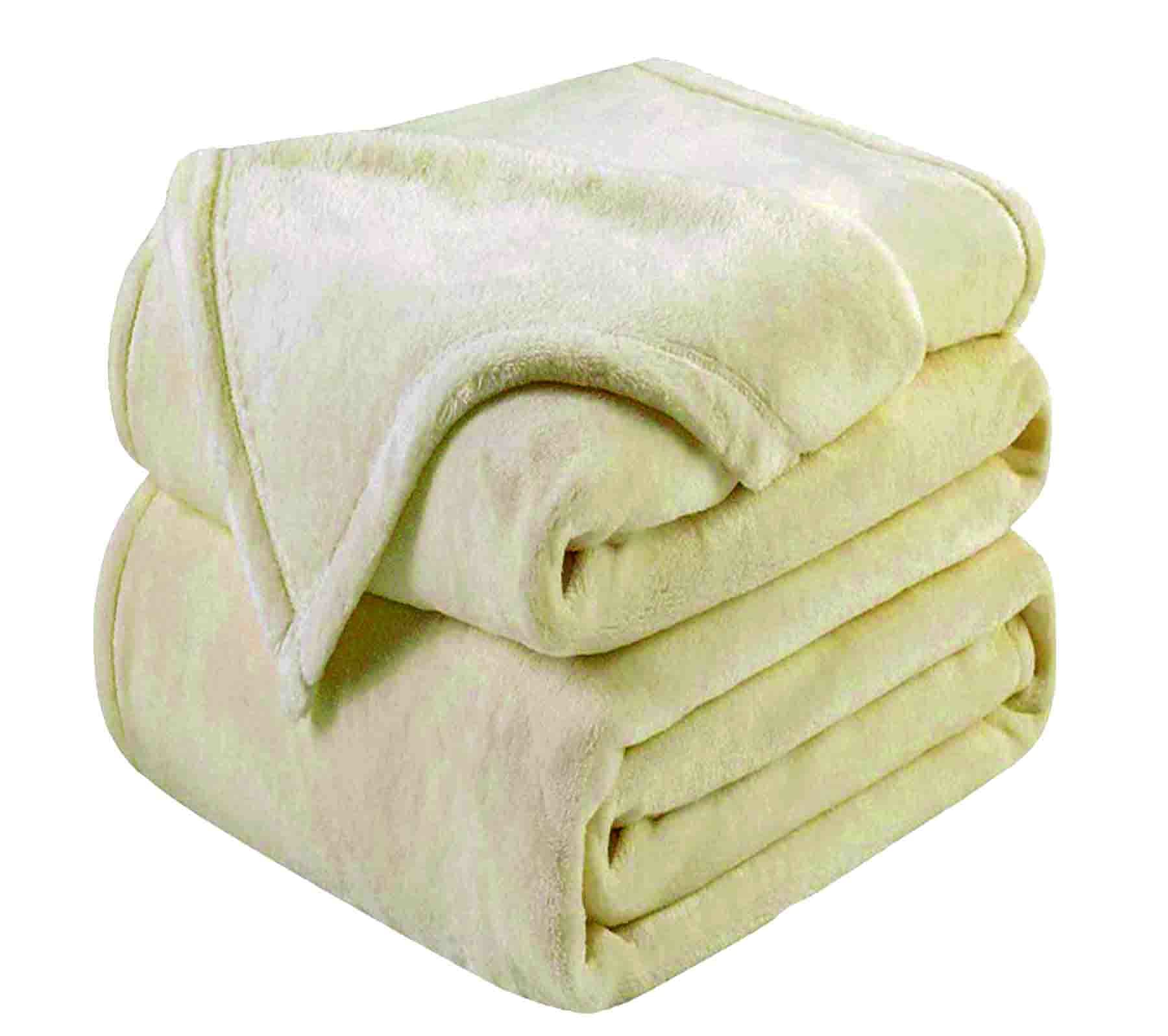 GonZalo GraCia. Reversible Fleece Throw Blanket King Size | Ultra Soft & Fluffy Fleece Blanket for Sofa, Couch & Bed | OEKO-TEX Certified, Breathable & Warm Bed Blankets (Beige, King 200x240 cm)