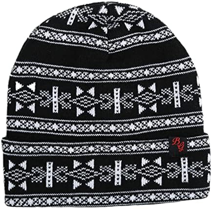 Amazon.com: August Caps Black & Dark Grey Striped Pom Pom 