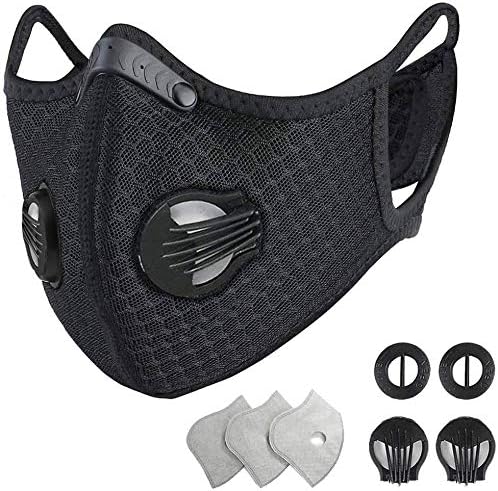20 Pcs PM2.5 Activated Carbon Filter with 2Pcs Civil Cover, Anti Particle Dust-Proof Anti-Pollution for Breathing Insert Protective, Washable Cotton cover for Adult Outdoor Activities