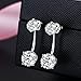 SBLING Platinum-Plated Front Back 2 in 1 Cubic Zirconia Stud and Ear Jacket Earrings (5 cttw)