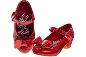 Disney Shoes - Girls Mary Jane Flat Pump Strap with Bow - Kids Character Princess Dress up Costume Flower School Party Flats Slip on - Toddler/Little Kid