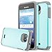 Kyocera Hydro Air, Kyocera Hydro Wave Case, RANZ Grey with Aqua Blue Hard Impact Dual Layer Shockproof Bumper Case For Kyocera Hydro Wave C6740