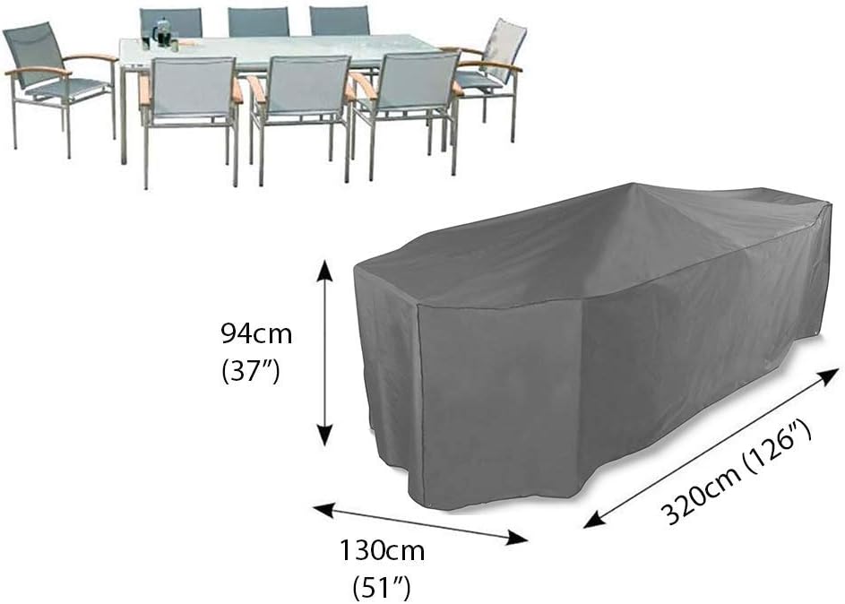 Bosmere Protector Plus Gartenmöbelabdeckung – Rechteckig Für 8-10 Sitzgruppe, Wendbar Grün/Schwarz