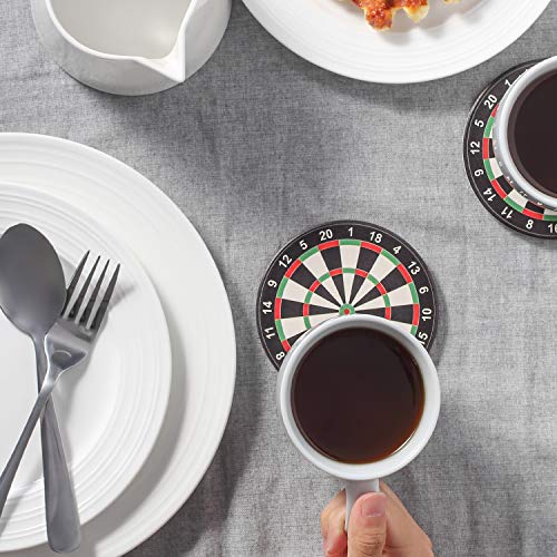 image for Lifver 6-Piece Absorbent Stone Coaster Set with Cork Base,