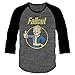 Fallout Vault Boy Mens Heather Raglan Shirt Licensed