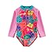 Wishere Baby Girl Sunsuit One-Piece Swimsuit Rash Guard Swimwear Pink