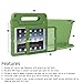 HDE Case for iPad Air 2 - Kids Shockproof Bumper Hard Cover Handle Stand with Built in Screen Protector for Apple iPad Air 2-2014 Release 2nd Generation (Green)