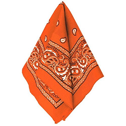 Multi-Purpose Bandana Western Cowboy Costume Party Headwear, Orange, Fabric, 20