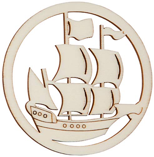 Hofmeister Holzwaren wooden cutouts (Sailing ship, round framed)