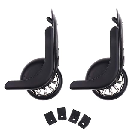 P Prettyia 2pcs Ersatzrollen für Trolley/Hartschalenkoffer, schwarz