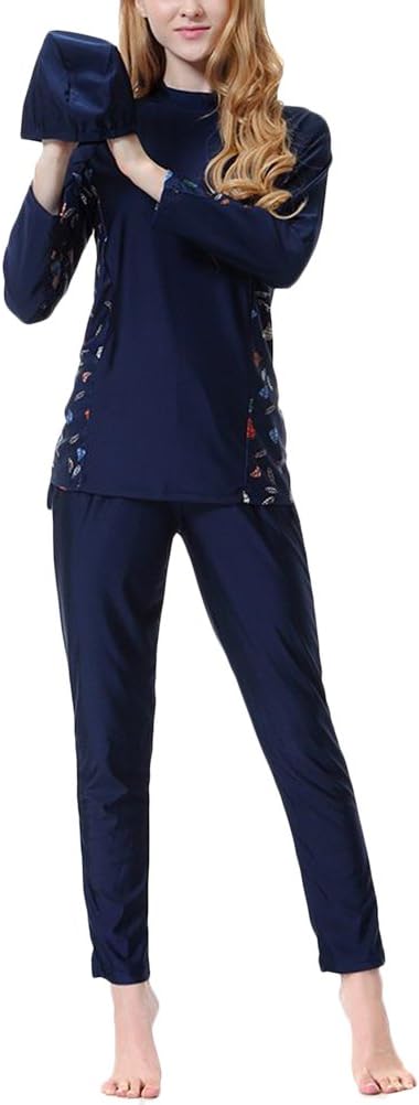 Zhhlaixing Women's Muslim Swimwear Modest Full Cover 2 Piece Swimsuit Burkini Beachwear A003#