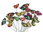 Set of 24 Garden Yard Planter Colorful Whimsical Butterfly Stakes