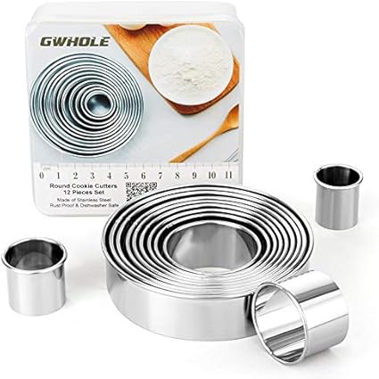 Amazon Gwhole 12個ラウンドクッキーカッターセット 円ドーナツドーナツカッター Gwhole クッキー型 通販