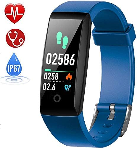Fitness Trackers, HETP Activity Tracker Heart Rate Monitor Blood Pressure Fitness Watch Pedometer Fitness Wristband Smart Watch Waterproof IP67 with Stopwatch Sport GPS Sleep Monitor Calorie Women Men