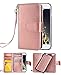 iPhone 6 Case, Crosspace iphone 6s Flip Wallet Case Premium PU Leather 2-in-1 Protective Magnetic Shell with Credit Card Holder/Slots and Wrist Lanyard for Apple Iphone 6/6s 4.7