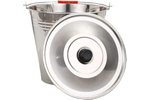 Healeved Stainless Steel Milk Pail Stainless Steel Milk Buckets with Lid Milk Pail Ice Bucket Metal Water Pails Serveware for