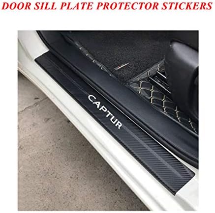 Door Sill Scuff Plate Protector Pedals covers with CAPTUR Logo, Door Sill Protector Cover for Renault series, Universal Car Door Sill Entry Guards Protector Stickers, Door Sill Guards for car White