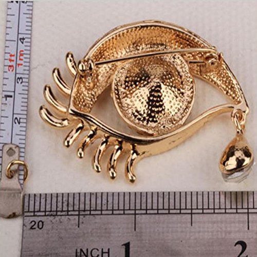 Da.Wa Angal’Tear Big Eyes Long Eyelash Brooch Pin Rhinestone Diamond Brooch for Women Costume Pin