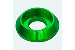 LAGEFEFE [60PCS] M3 Counterbore Washers Color Green, Anodized Aluminum Alloy, Head Washers Gaskets Cup Shim for Screw RC/FPV/PC/Drone/Toys/Mechanical Accessories Parts
