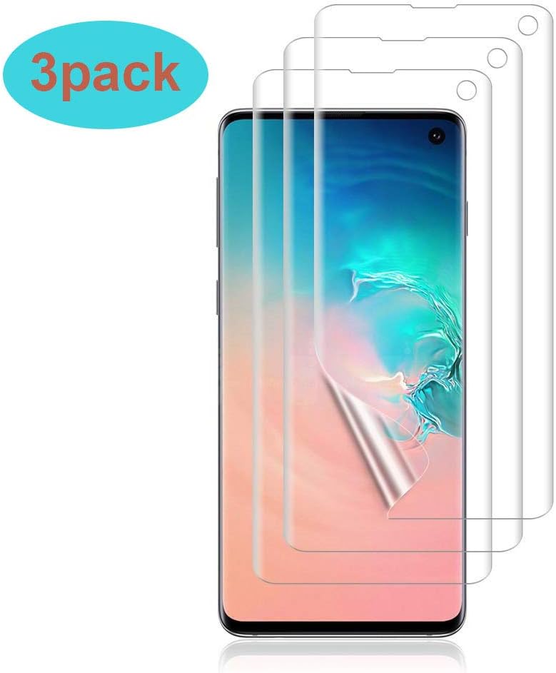 [3-Pack] for Galaxy S10 Screen Protector Case Friendly Full Coverage [3D Touch], Undada [No Bubble] HD Clear PET Screen Protector Film for Samsung Galaxy S10