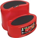 Disney Cars 2-Step Step Stool - Durable Construction - Non-Slip Surface and Feet - Lightweight - Red - 18 Inches x 14 Inches x 8 Inches