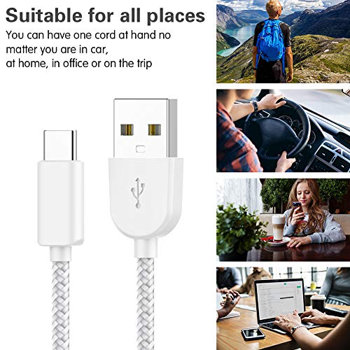 image for TNSO USB C Cable 5Pack (3/3/6/6/10FT) Nylon Braided Type C Cable Charg