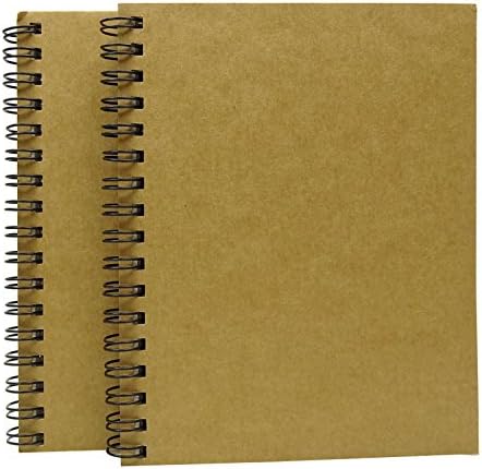 Zebra Writing Notebook A6 Recycled Kraft Paper Plain Sheets Spiral Bound Writing Notepad Stationery 70 Sheets - Pack of 4