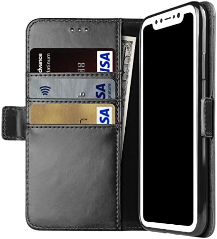 iPhone X Case, iPhone 10 Case, Hoofur Slim Fit Premium Leather iPhone X Wallet Case Card Slots Shockproof Folio Flip Protective Defender Shell for Apple iPhone X/10 (2017) (Black)