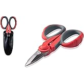 VARICONN 5 1/2" Electricians Scissors, Stainless Steel Sharp Blades and Soft Rubber Grip, Professional Electrician Shears for cutting Solid Copper Wire, Insulated cable, Thick Rope & More. Crimp Wire