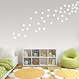 White Wall Decals Polka Dots Vinyl Stickers Safe on Painted Walls Round Art Removable Hanging Decor Decorations for Kids Nursery Rooms (200 Circles)